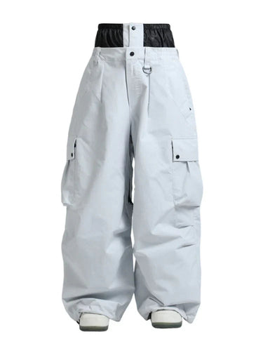 Pantaloni cargo da uomo a gamba larga con vita regolabile 5
