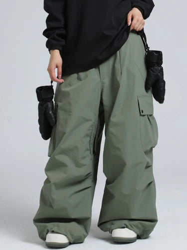 Pantaloni cargo da uomo a gamba larga con vita regolabile 9