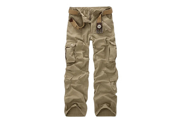 Pantaloni cargo da uomo con tasche a patta e cintura 1