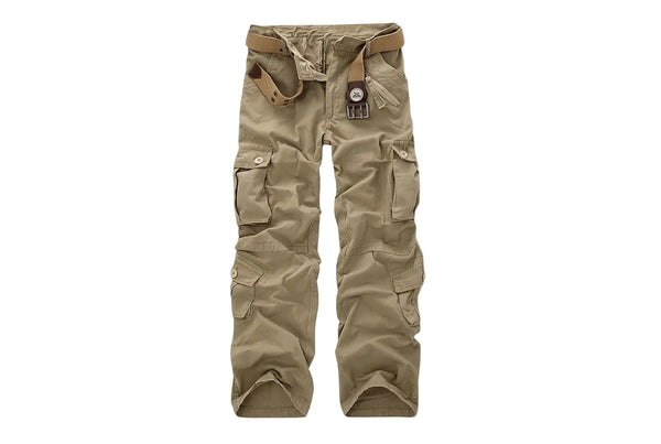 Pantaloni cargo da uomo con tasche a patta e cintura 1