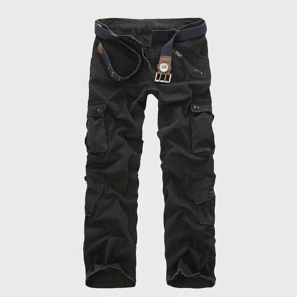 Pantaloni cargo da uomo con tasche a patta e cintura 2