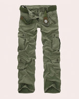 Pantaloni cargo da uomo con tasche a patta e cintura 4