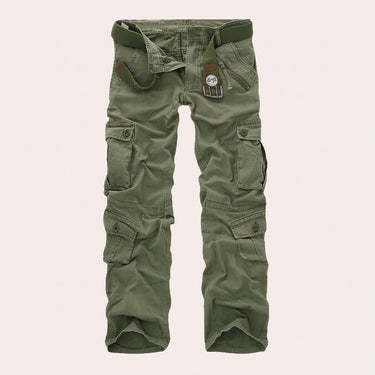Pantaloni cargo da uomo con tasche a patta e cintura 4