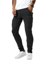 Pantaloni cargo uomo slim fit con tasche a patta 2