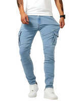 Pantaloni cargo uomo slim fit con tasche a patta 3