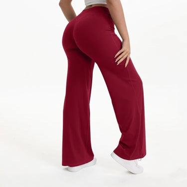 Pantaloni da Yoga a Gamba Larga a Vita Alta da Donna 14