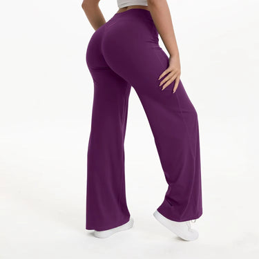 Pantaloni da Yoga a Gamba Larga a Vita Alta da Donna 16