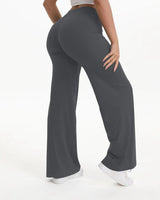 Pantaloni da Yoga a Gamba Larga a Vita Alta da Donna 19