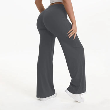 Pantaloni da Yoga a Gamba Larga a Vita Alta da Donna 19