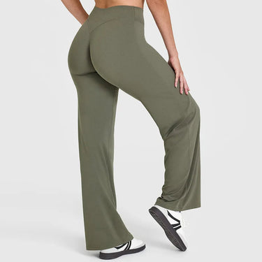 Pantaloni da Yoga a Gamba Larga a Vita Alta da Donna 4