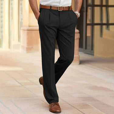 Pantaloni da uomo a gamba dritta con pieghe 2
