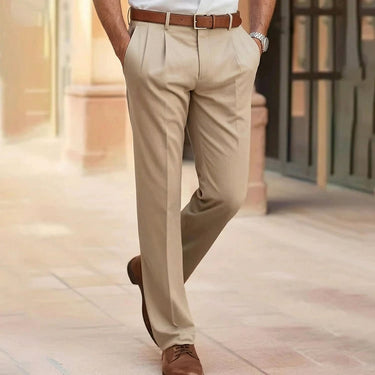 Pantaloni da uomo a gamba dritta con pieghe 4