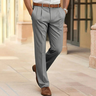 Pantaloni da uomo a gamba dritta con pieghe 5