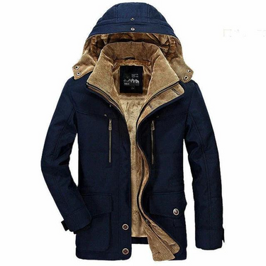 Parka con cappuccio da uomo con chiusura a zip e bottoni 1