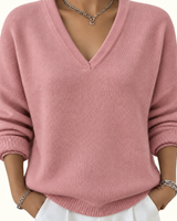 Pullover in maglia a maniche lunghe con scollo a V da donna 3