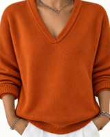 Pullover in maglia a maniche lunghe con scollo a V da donna 5