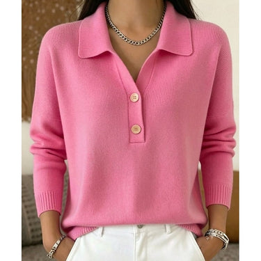 Pullover in maglia con colletto e abbottonatura da donna 2