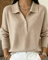 Pullover in maglia con colletto e abbottonatura da donna 3