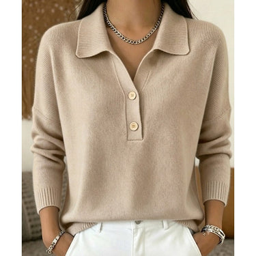 Pullover in maglia con colletto e abbottonatura da donna 3