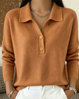 Pullover in maglia con colletto e abbottonatura da donna 4