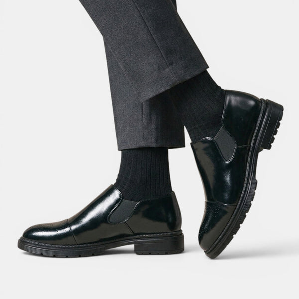 Scarpe Slip-On Brogue da Uomo con Pannelli Laterali Elastici 2