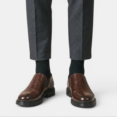 Scarpe Slip-On Brogue da Uomo con Pannelli Laterali Elastici 7