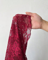 Top da donna a maniche lunghe in pizzo con collo alto 6