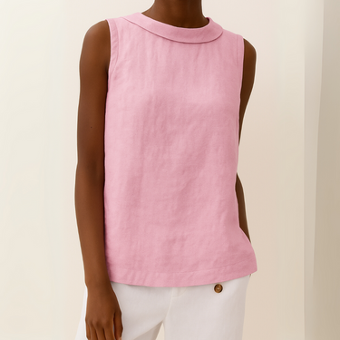 Top smanicato da donna con collo alto 7
