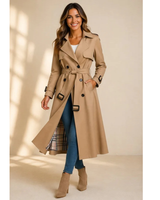 Trench coat da donna con cintura e colletto a revers 2