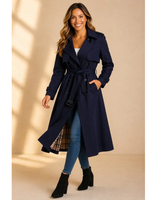 Trench coat da donna con cintura e colletto a revers 3