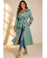 Trench coat da donna con cintura e colletto a revers 5