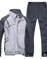 Tuta da uomo a due pezzi con giacca con zip e pantaloni 2