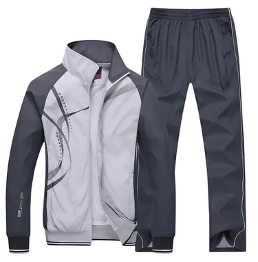 Tuta da uomo a due pezzi con giacca con zip e pantaloni 2